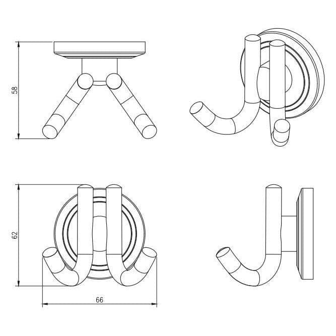 Miller Robe Hook Miller Oslo Double Hook