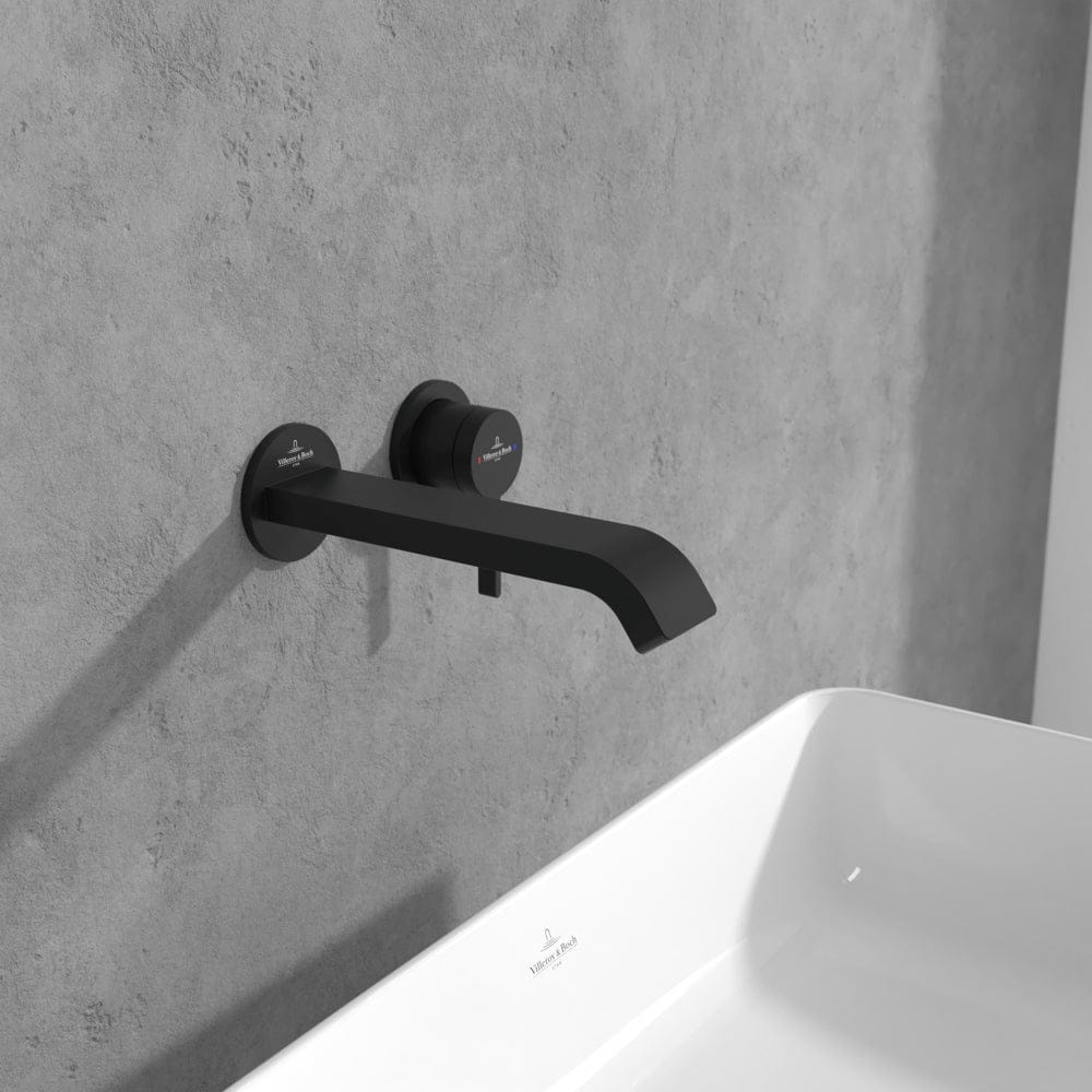 Villeroy & Boch Wall Mounted Basin Tap Matt Black Villeroy & Boch Dawn Wall Mounted Single-Lever Basin Mixer Tap