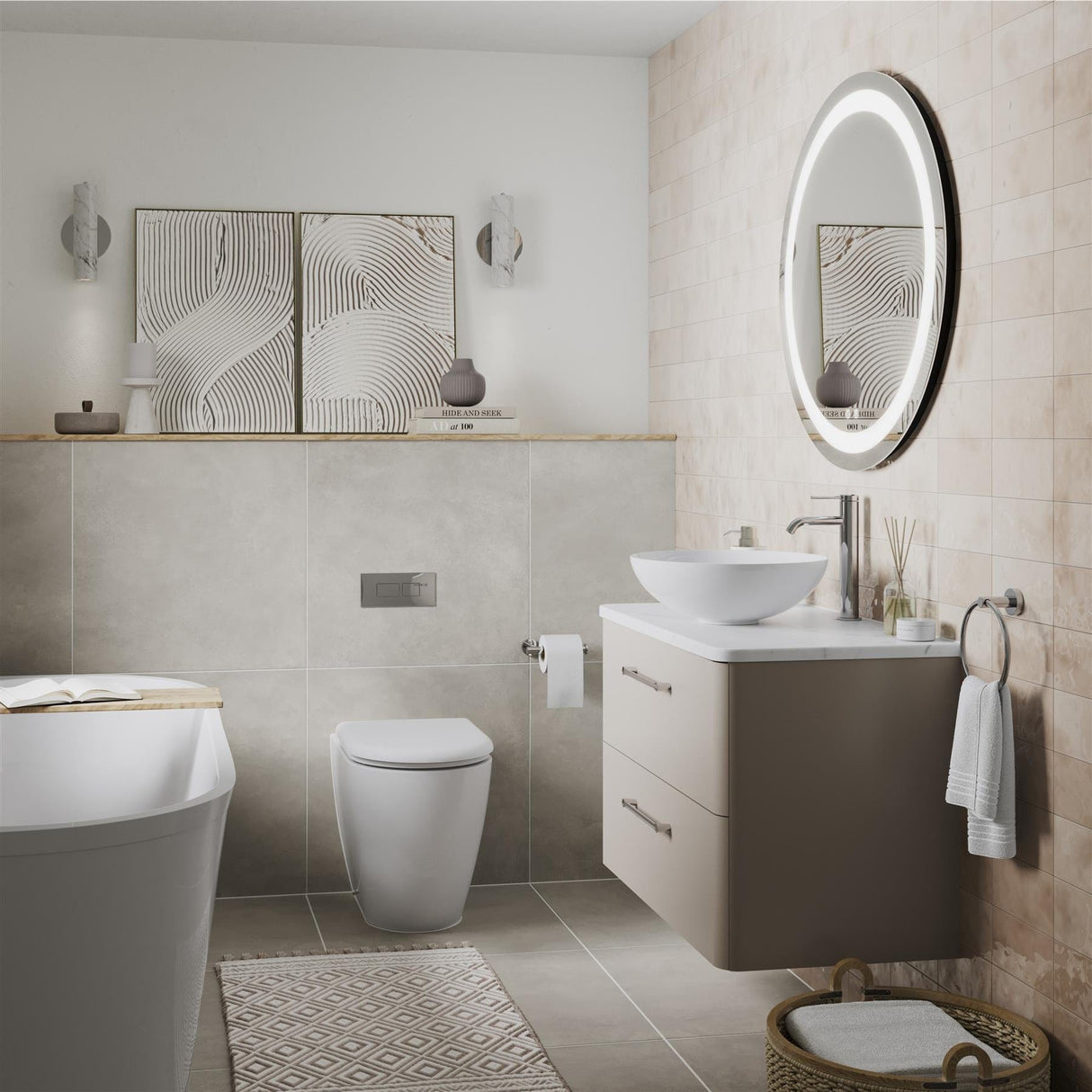 Britton Illuminated Mirror Britton Shoreditch Round LED Illuminated Mirror with Demister