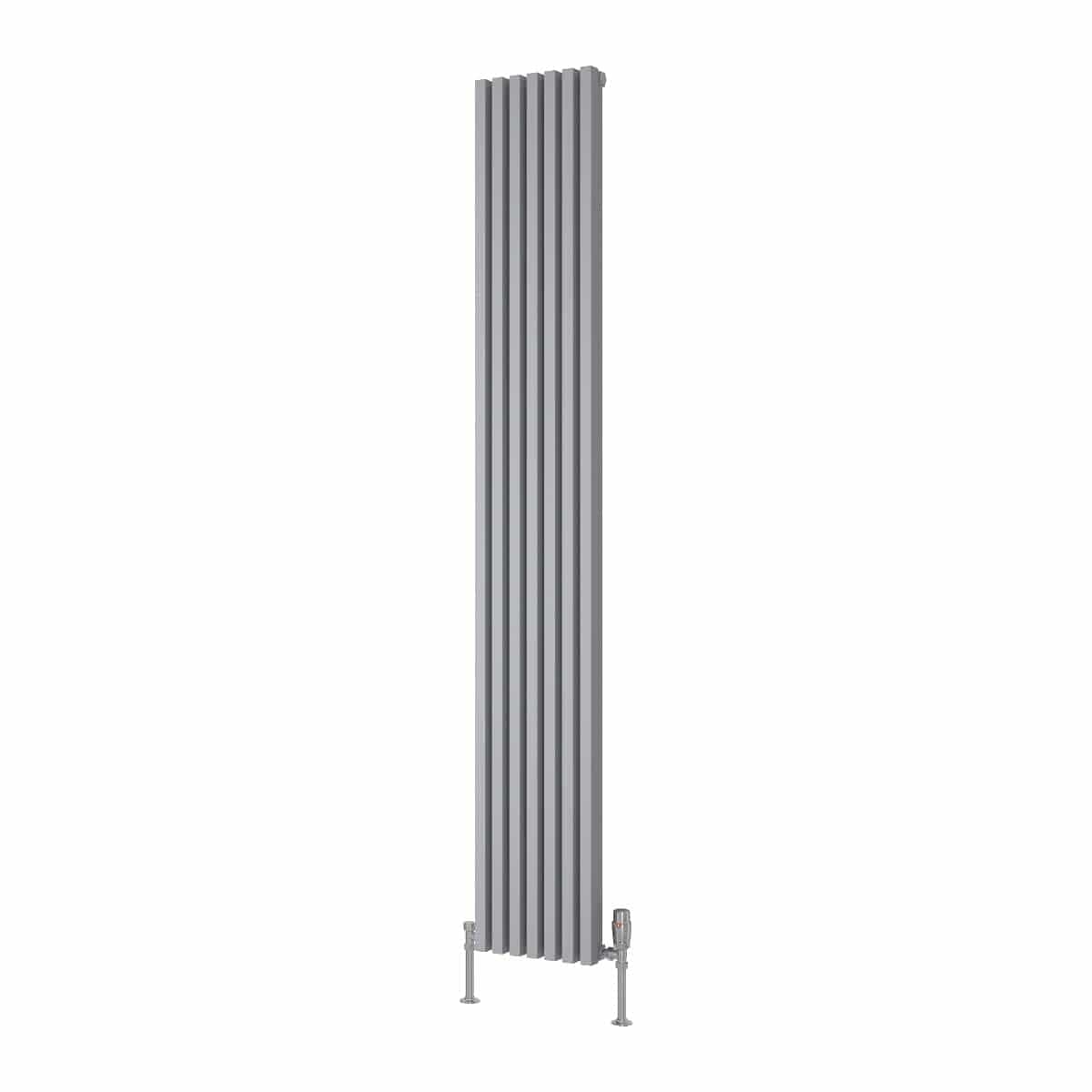 Reina Panel Radiator 1800 x 270mm / Silver Reina Albano Central Heating Vertical Radiator