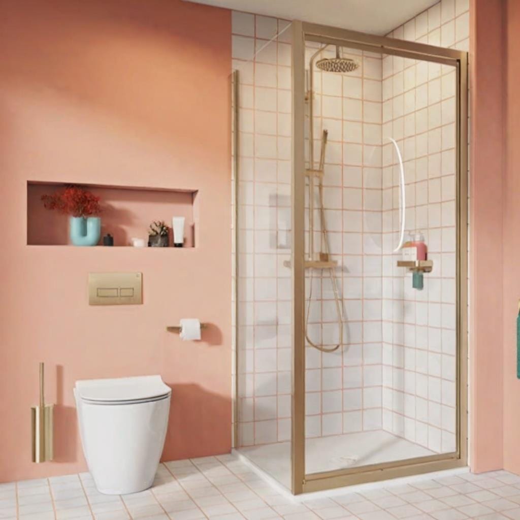 Crosswater Side Panel Brushed Brass / 900mm Crosswater Clear 6 Shower Door Side Panel