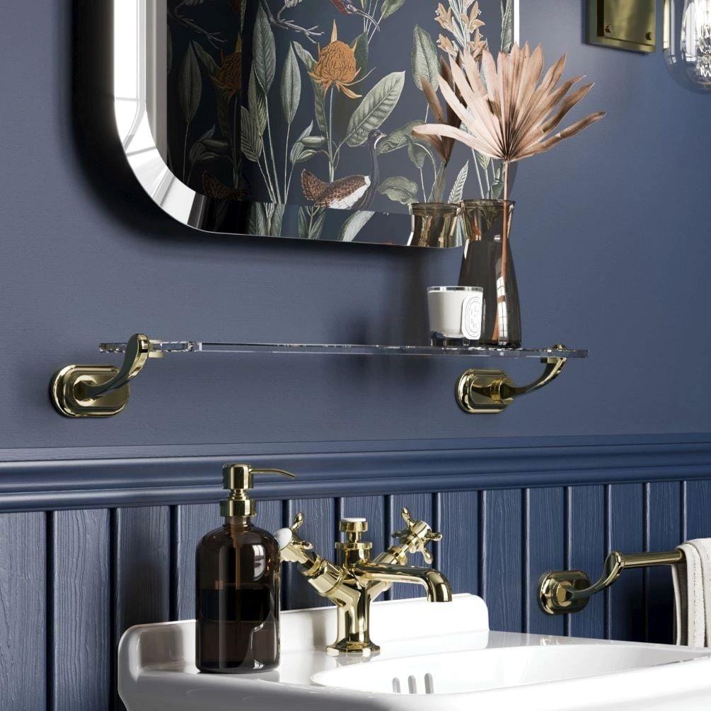 Burlington Shelf Gold Burlington Guild Glass Shelf