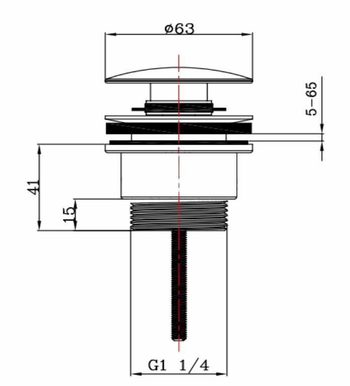 Aquarius Basin Waste Aquarius FT Universal Click Clack Basin Waste