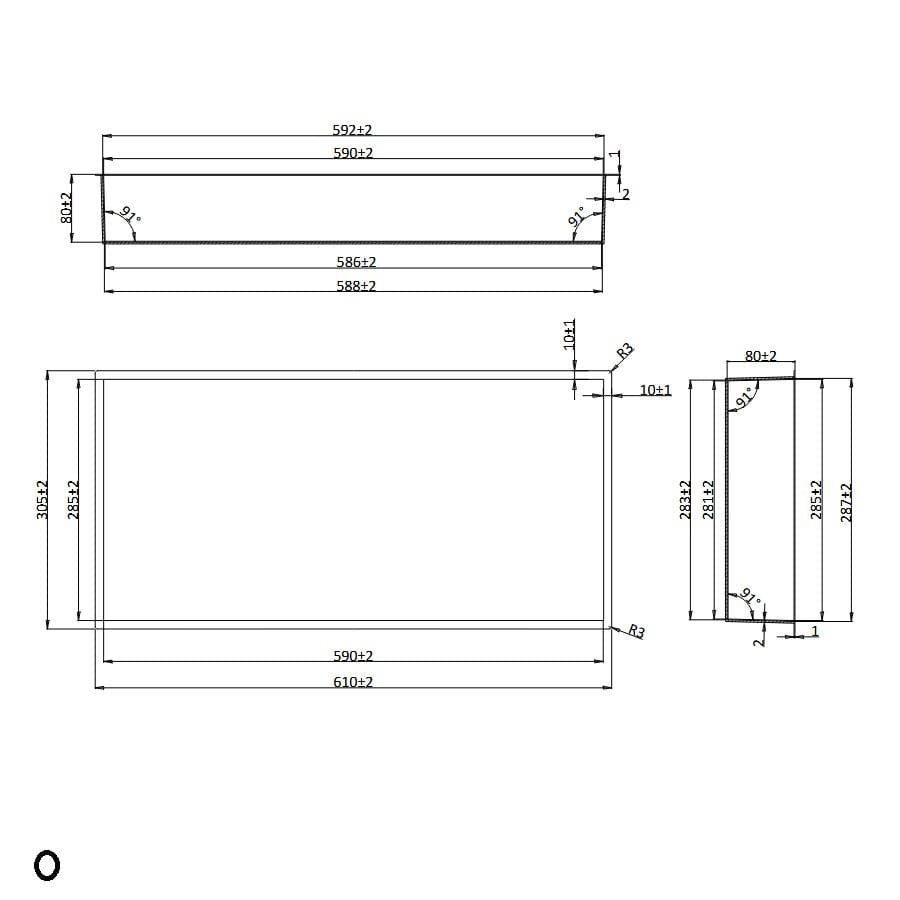 Croswwater Shower Niche Crosswater Square Shower Niche with LED - 610 x 305 x 80mm for Stud Walls