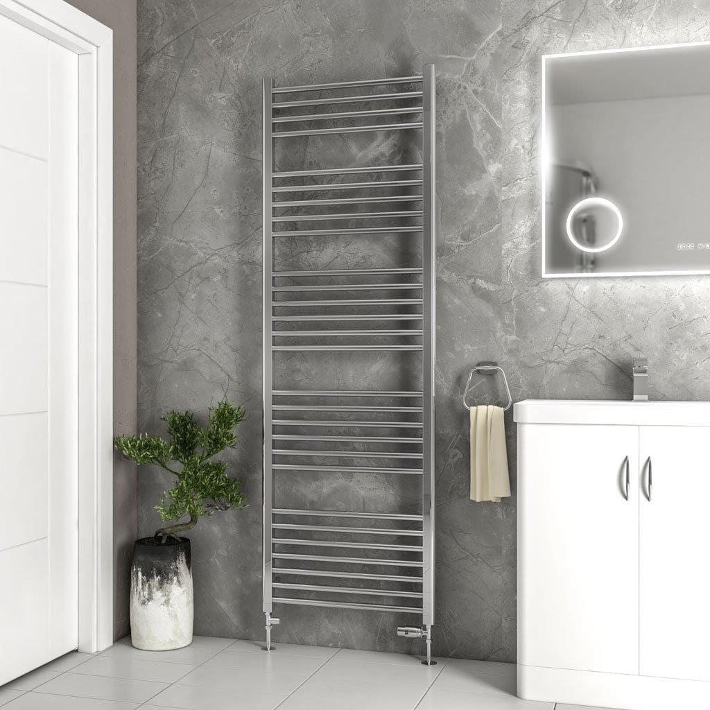 Eastbrook Ladder Rail 1800 x 600 / Central Heating Eastbrook Wendover Straight Vertical Heated Towel Rail in Polished Stainless Steel