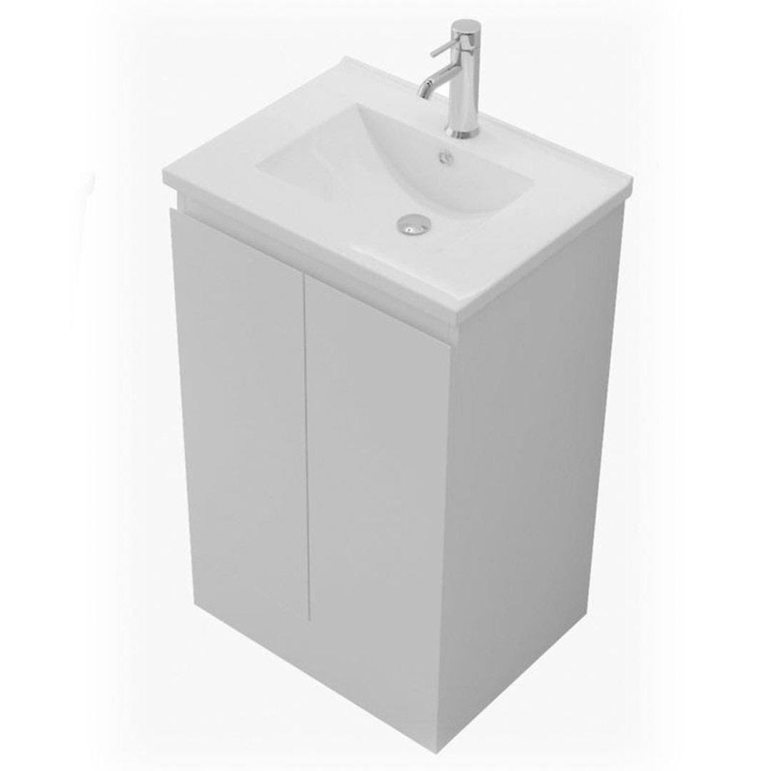 Aquarius Bathrooms Vanity Unit Aquarius Halite Waterproof White Vanity Unit and 1 Tap Hole Basin