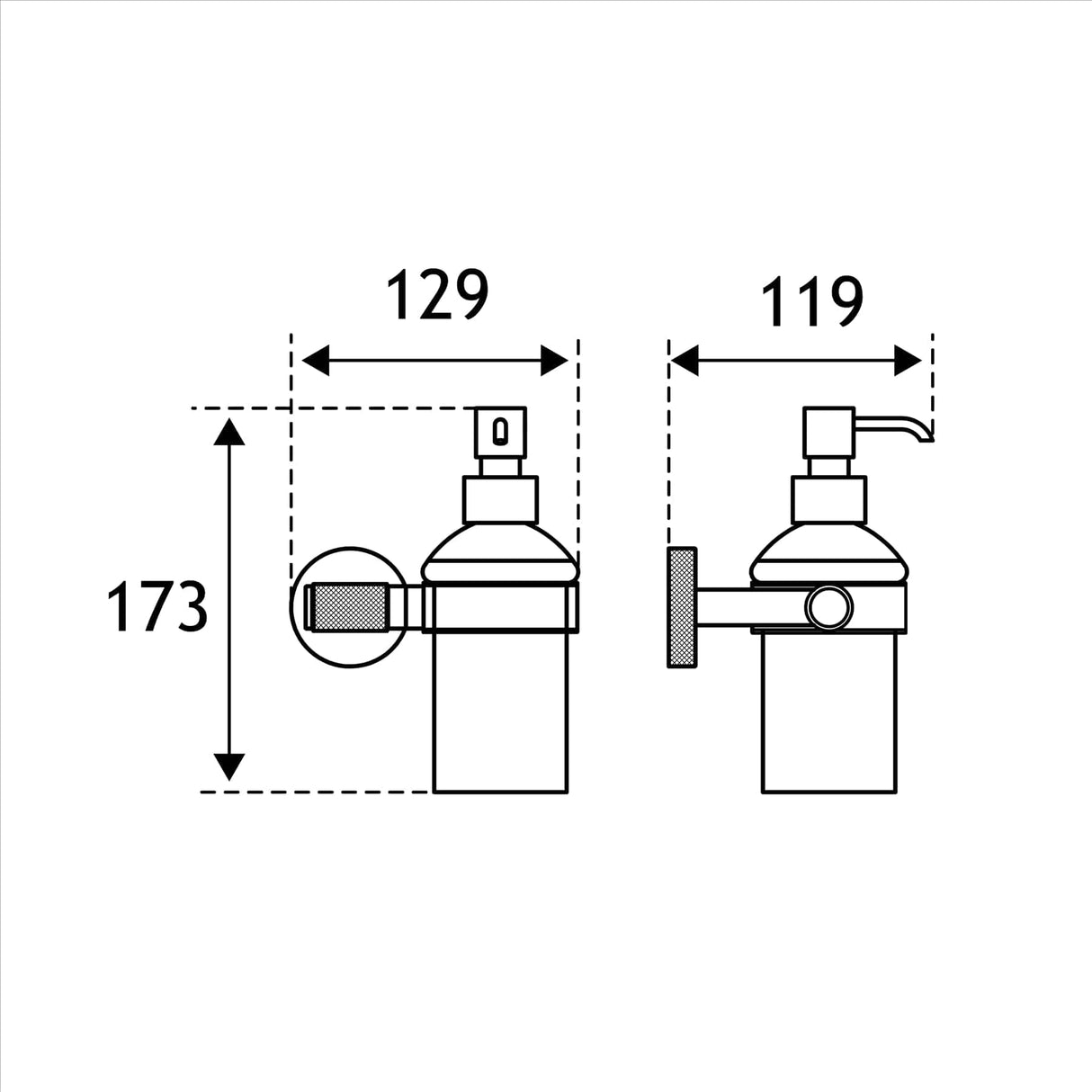 Eastbrook Soap Dispenser Eastbrook Catania Glass Soap Dispenser in Matt Black with Brushed Brass