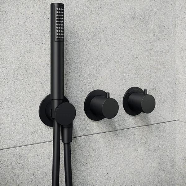 Crosswater Concealed Shower Valve Crosswater MPRO Module 2 Outlet, 2 Handle Concealed Thermostatic Shower Valve with Shower Handset