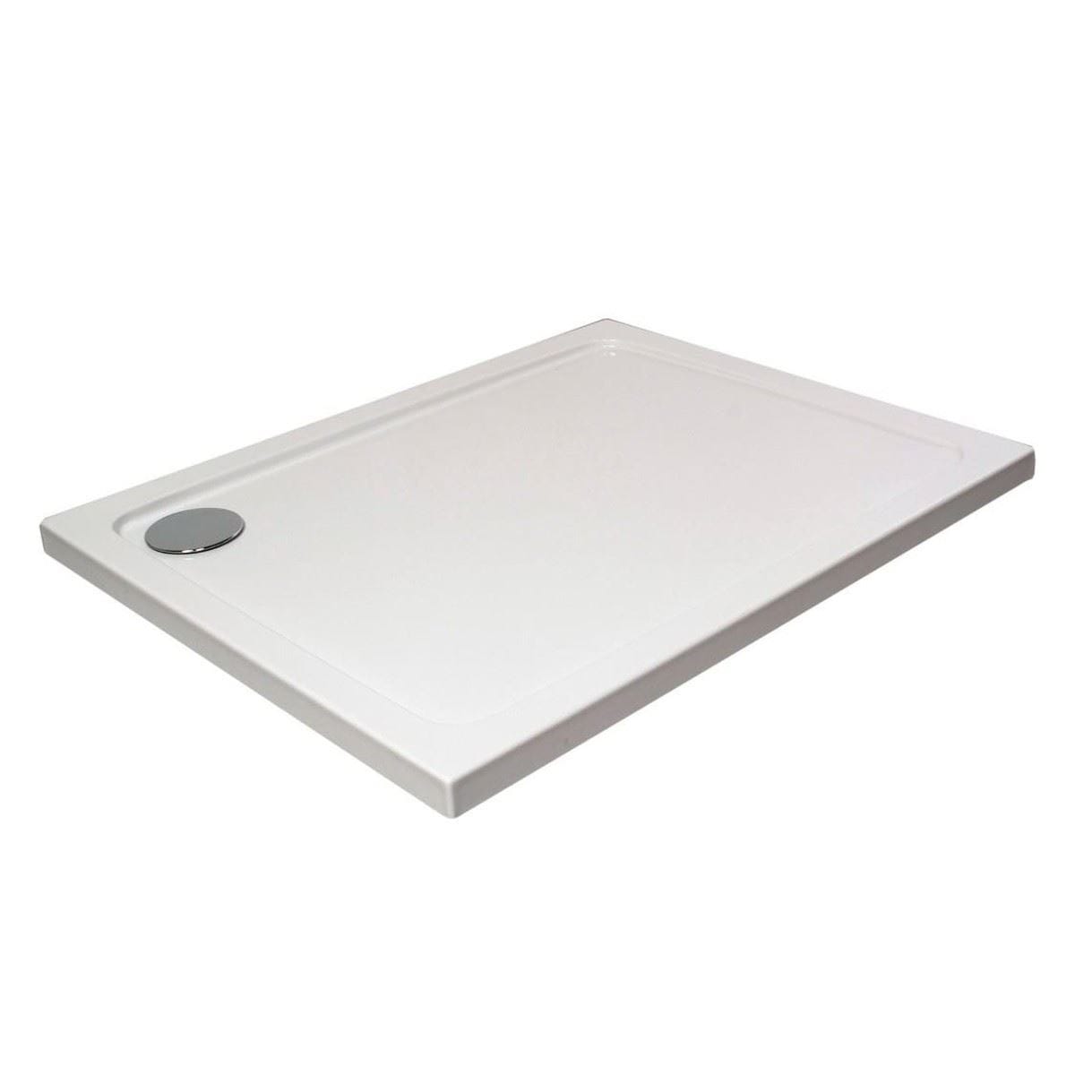 Aquarius Bathrooms Rectangle Shower Tray 700x800mm Aquarius Urbano Rectangular 45mm Stone Resin Shower Tray in White
