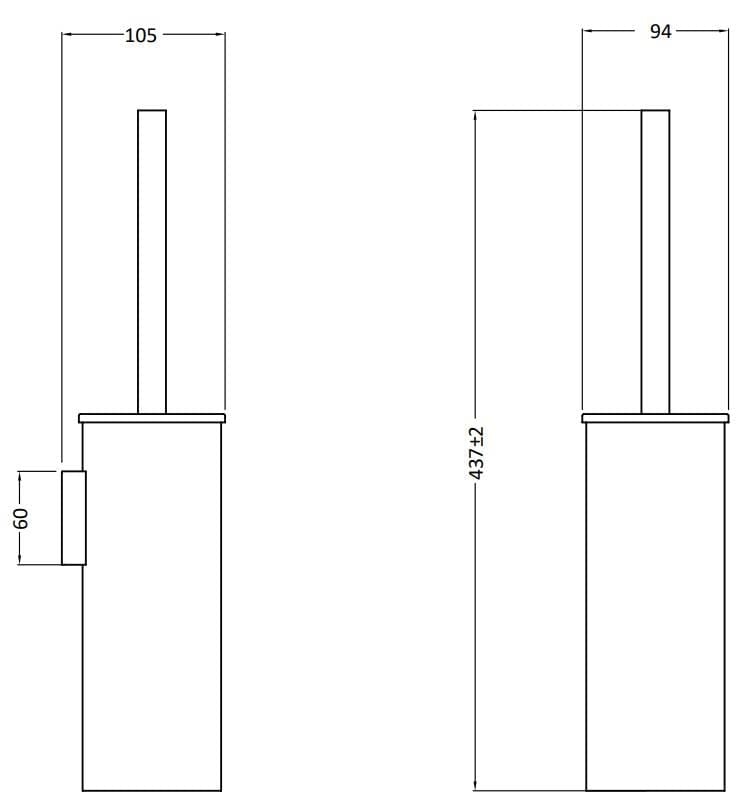 Crosswater Toilet Brush Holder Crosswater MPRO Wall Mounted Toilet Brush Set