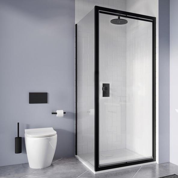 Crosswater Side Panel Matt Black / 1000mm Crosswater Clear 6 Shower Door Side Panel