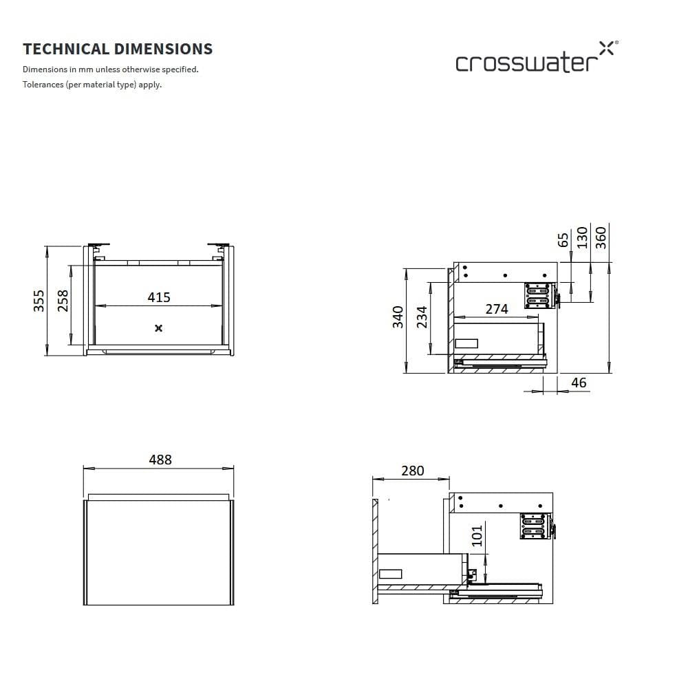 Crosswater Wall Mounted Vanity Unit Crosswater Mada Wall Mounted Vanity Unit