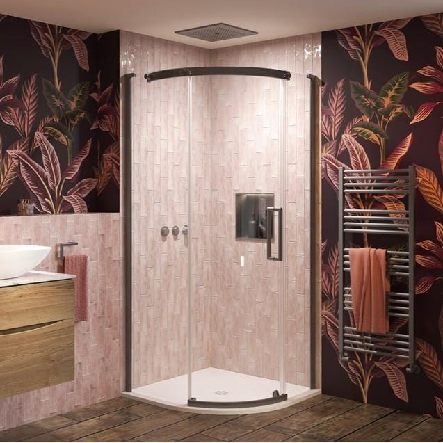 Crosswater Quadrant Shower Enclosure Slate / 900 x 900mm / Right Hand Crosswater Optix Single Door Quadrant Shower Enclosure