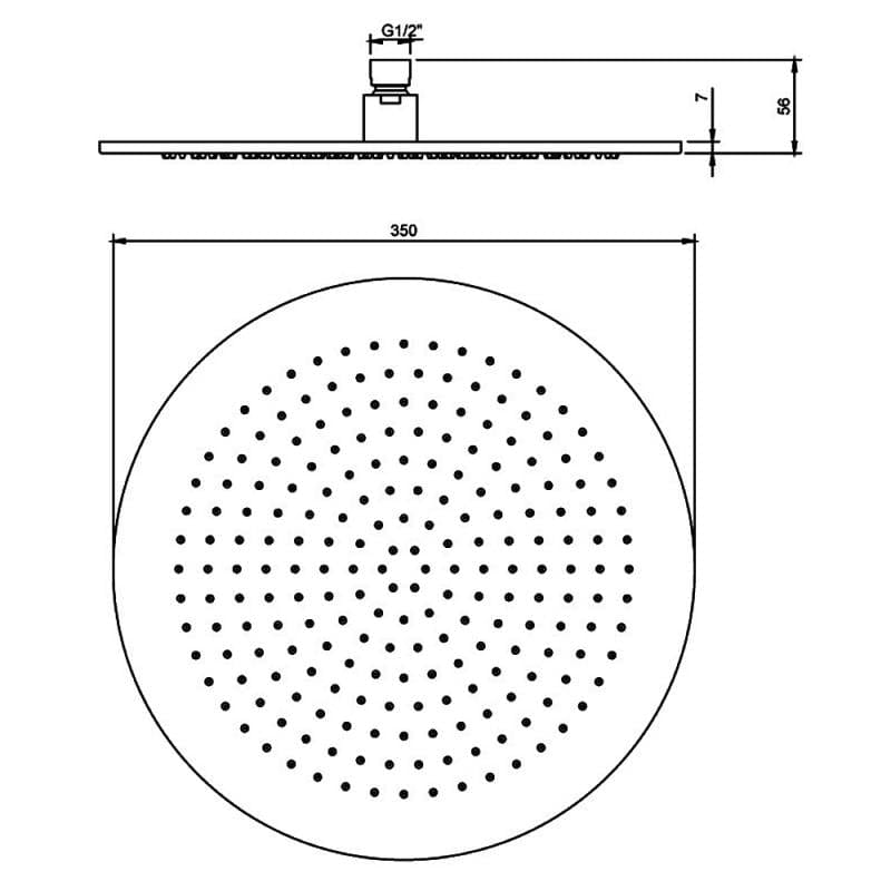 Villeroy & Boch Fixed Shower Head Villeroy & Boch Universal Round Fixed Rain Shower Head - 350mm