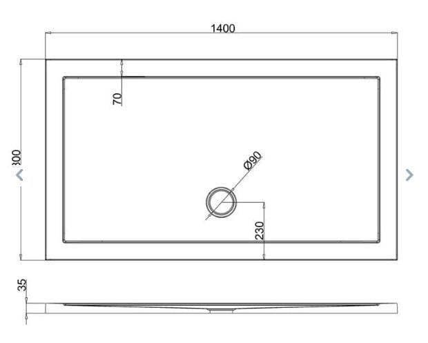 Crosswater Rectangle Shower Tray Crosswater 35mm Anti Slip Acrylic Shower Tray