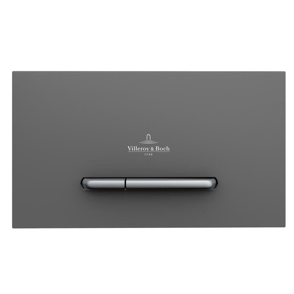Villeroy and Boch Flush Plate Matt Anthracite with Chrome Buttons Villeroy & Boch ViConnect 300S Toilet Flush Plate