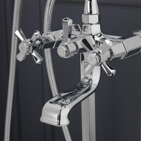 Sagittarius Freestanding Bath Filler Sagittarius Fitzgerald Floor Standing Bath Shower Mixer and Kit in Chrome