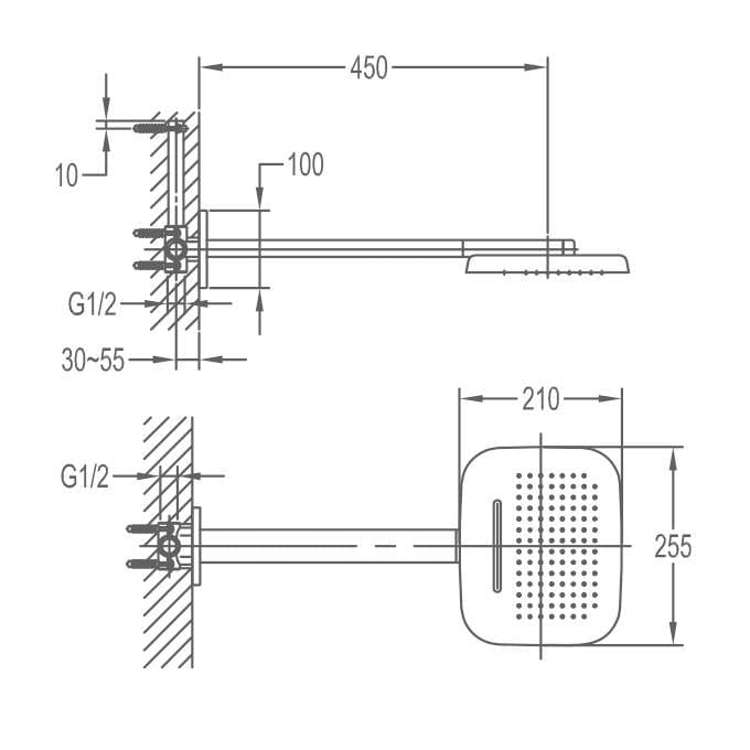 Flova Fixed Shower Head Flova Fusion Design 2 Function Rainshower Shower Head