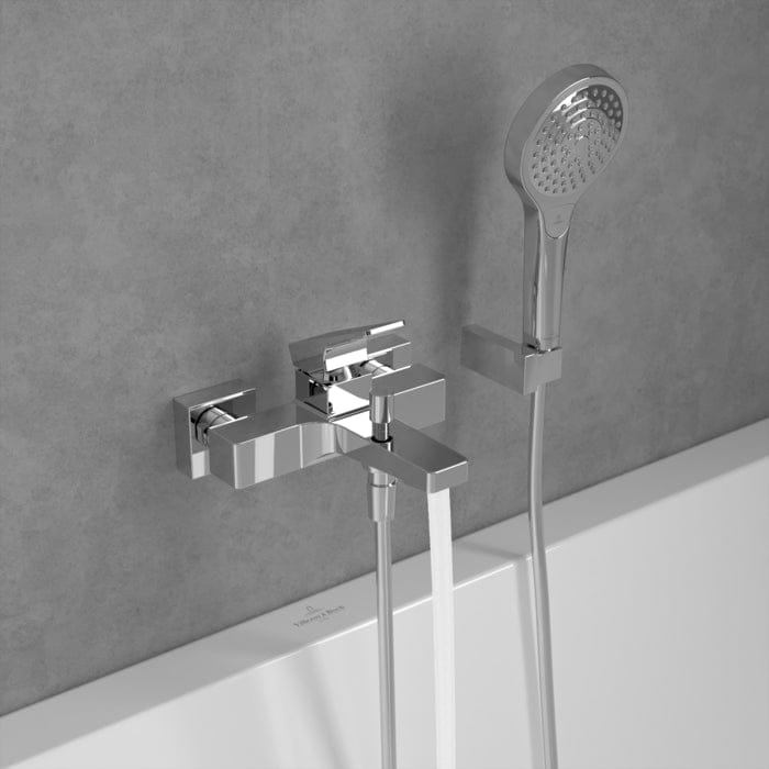 Villeroy & Boch Bath Shower Mixer Villeroy & Boch Architectura Square Wall Mounted Bath and Shower Mixer Tap