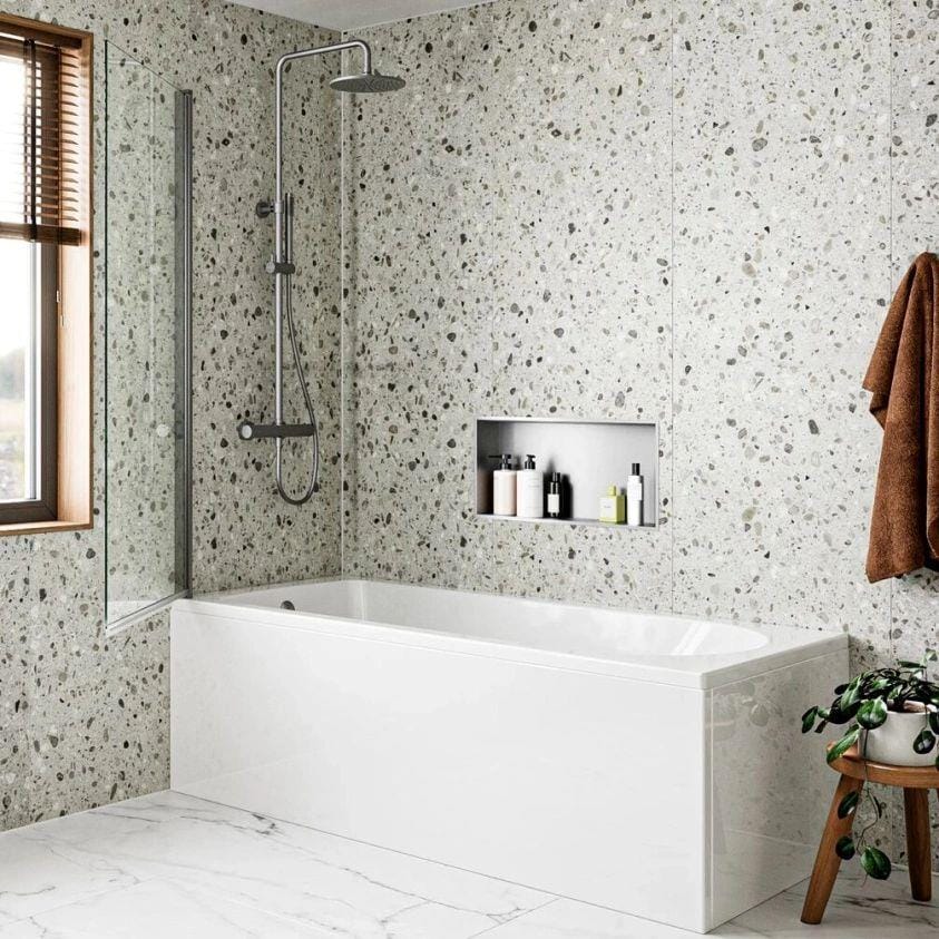 Crosswater Bath Screen Crosswater Clear 6 Hinged Bath Screen