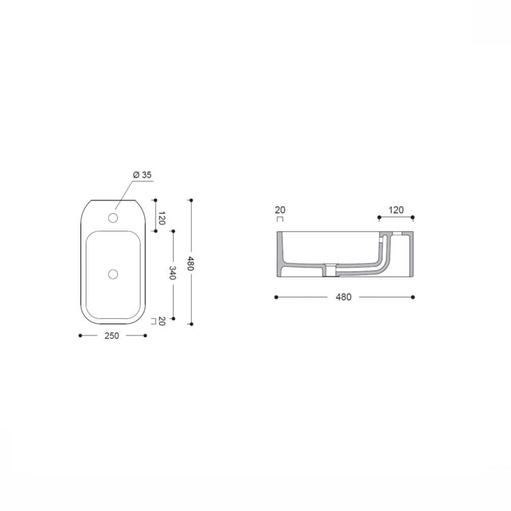 Crosswater Cloakroom Basin Crosswater Popolo Cloaroom Basin