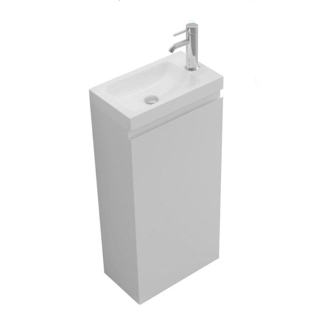 Aquarius Bathrooms Vanity Unit Aquarius Halite Waterproof White Vanity Unit and 1 Tap Hole Basin