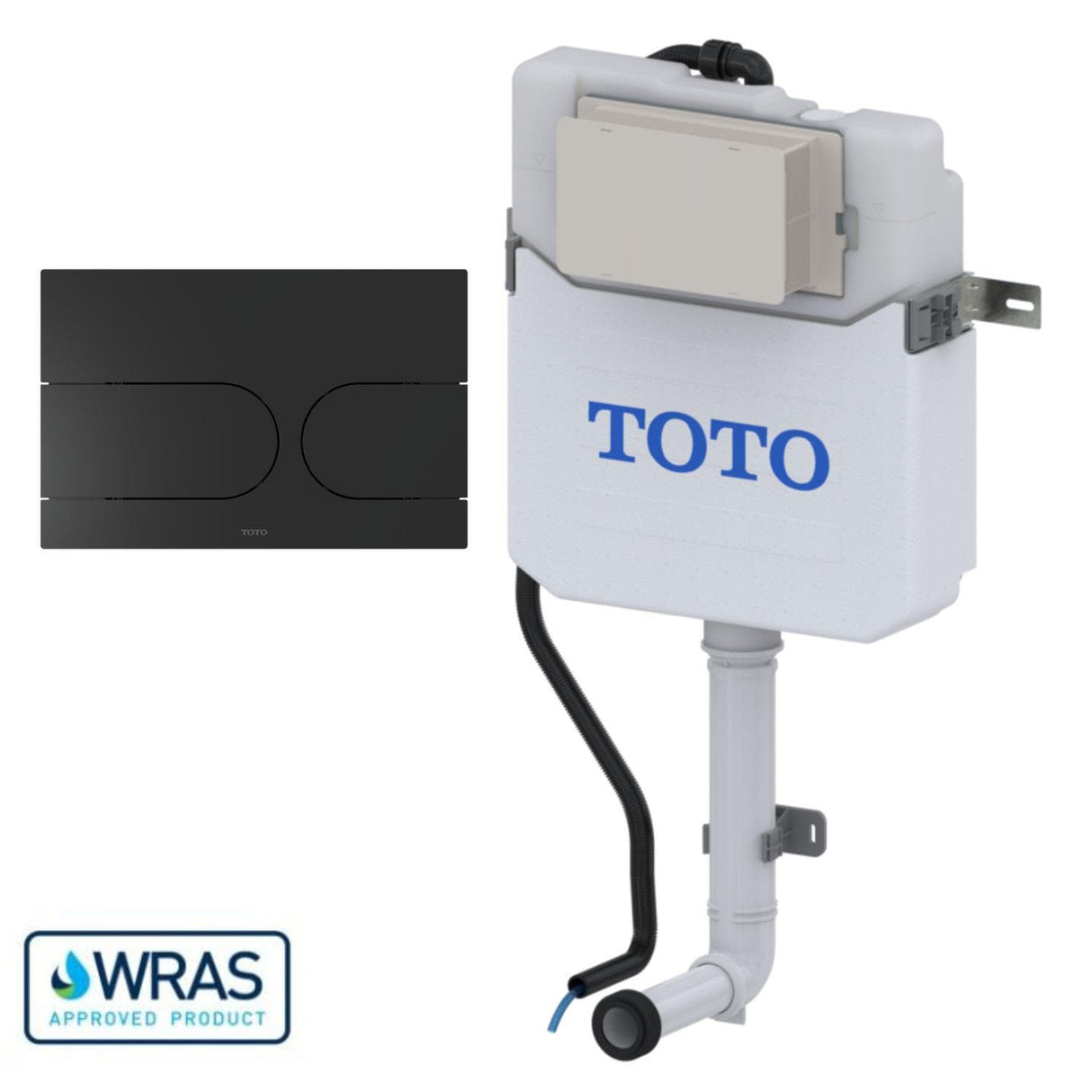 Toto Concealed Cistern Matte Black / Dual Flush Toto Washlet Concealed Cistern with Auto Flush Capability and Flush Plate