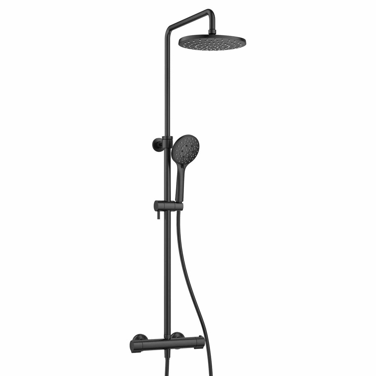 Flova Exposed Shower Set Flova Linea Exposed Thermostatic Shower Valve Set with Adjustable Riser, Rainshower Head and Handset