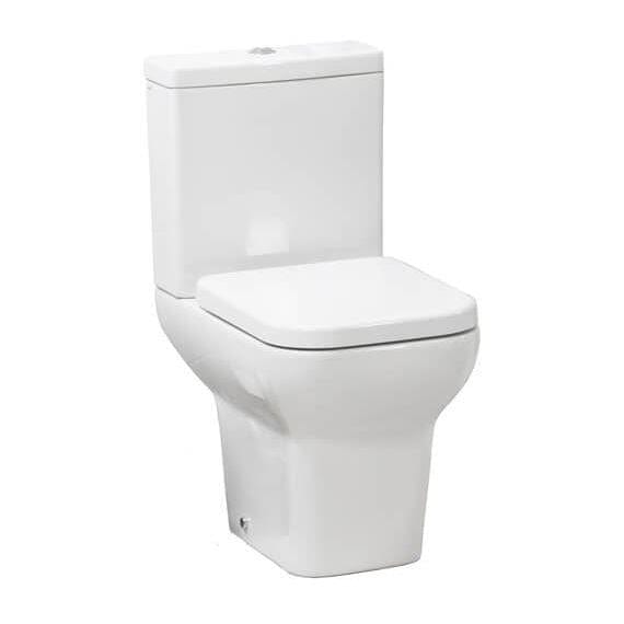 Imex Close Coupled Toilet Imex Suburb Open Back Close Coupled Toilet with Square Cistern and Soft Close Seat in White