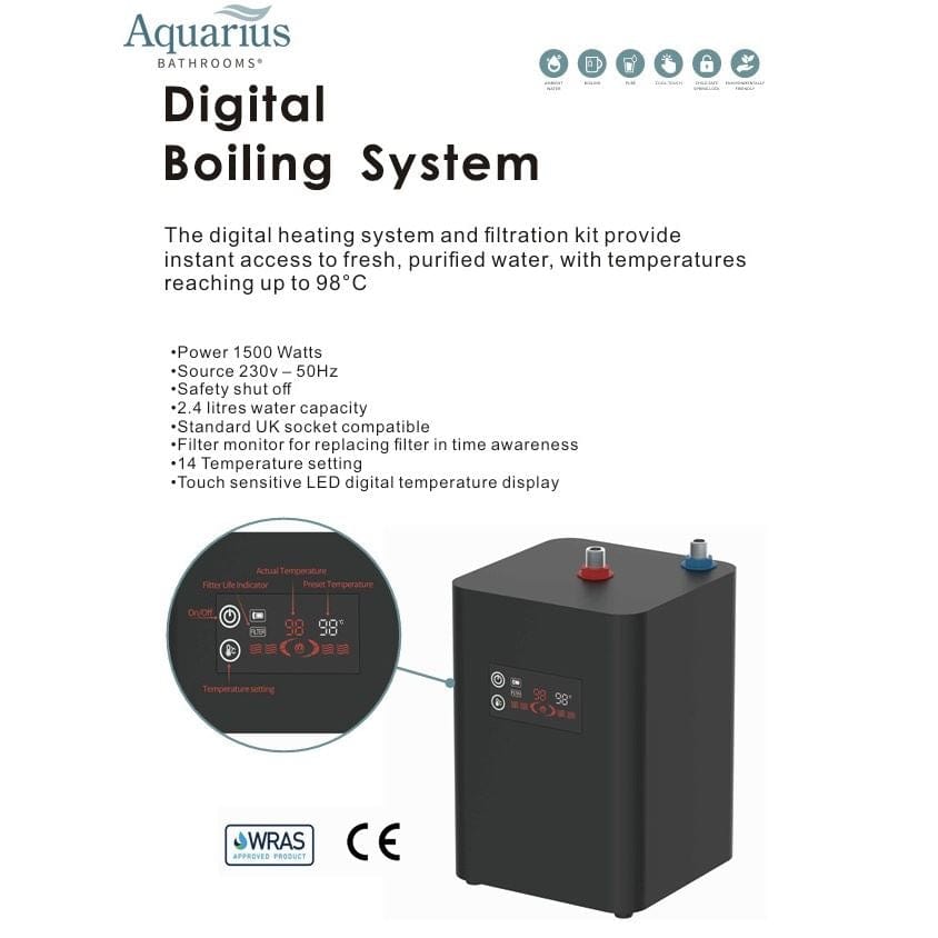 Aquarius Instant Hot Water Tap Aquarius TrueCook 4-in-1 Instant Hot Water Kitchen Tap with Swan Spout