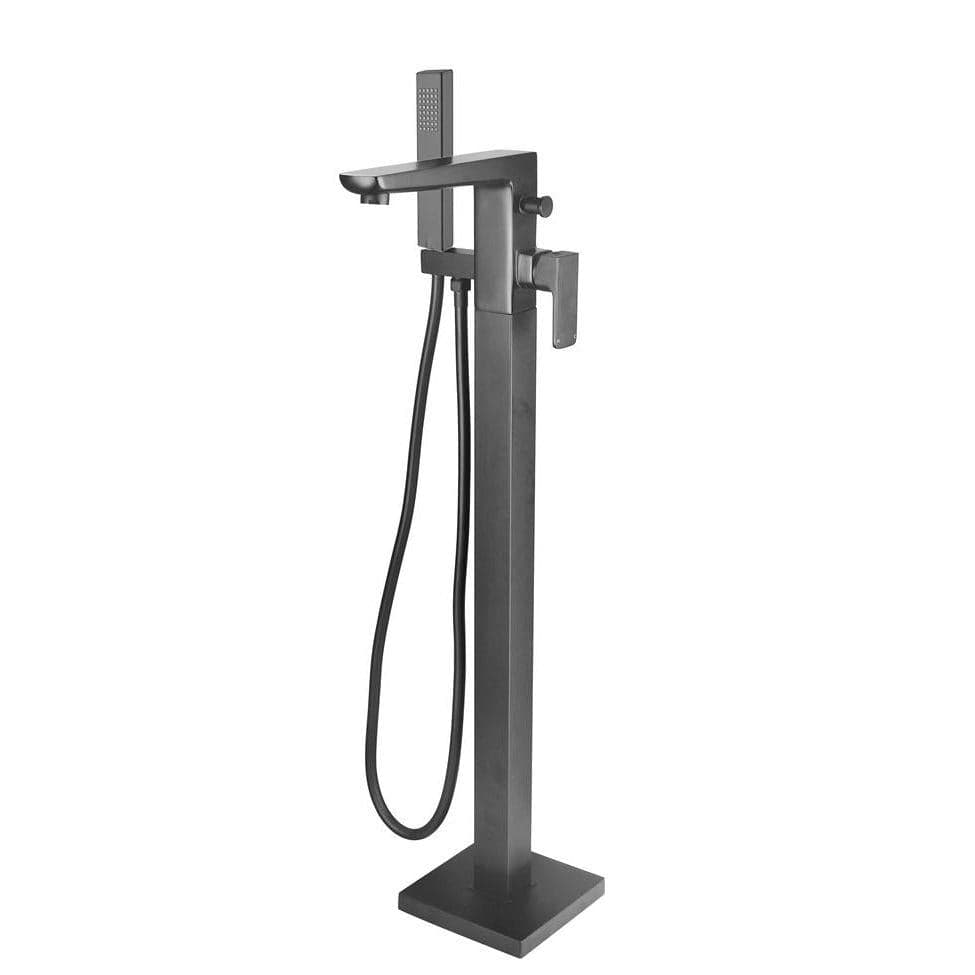 Aquarius Freestanding Bath Filler Gunmetal Grey Aquarius Hydro Floor Standing Bath Shower Mixer Tap with Shower Kit