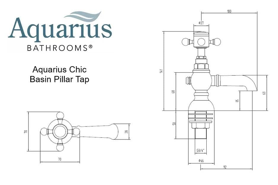 Aqaurius Pillar Basin Tap Aquarius Chic Basin Pillar Taps (Pair)