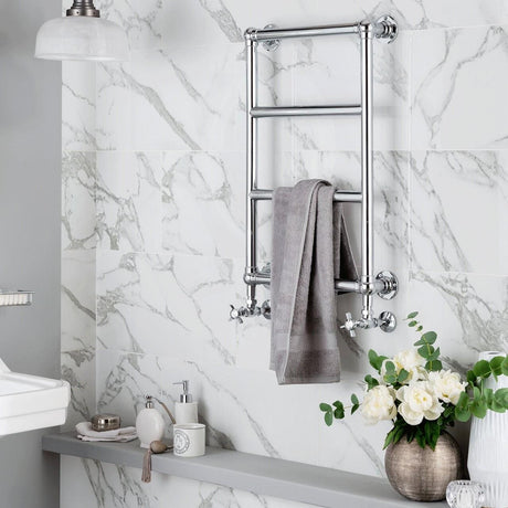 Vogue Traditional Towel Rails Vogue Vintage Traditional Straight Towel Radiator - 750 x 475mm - Chrome