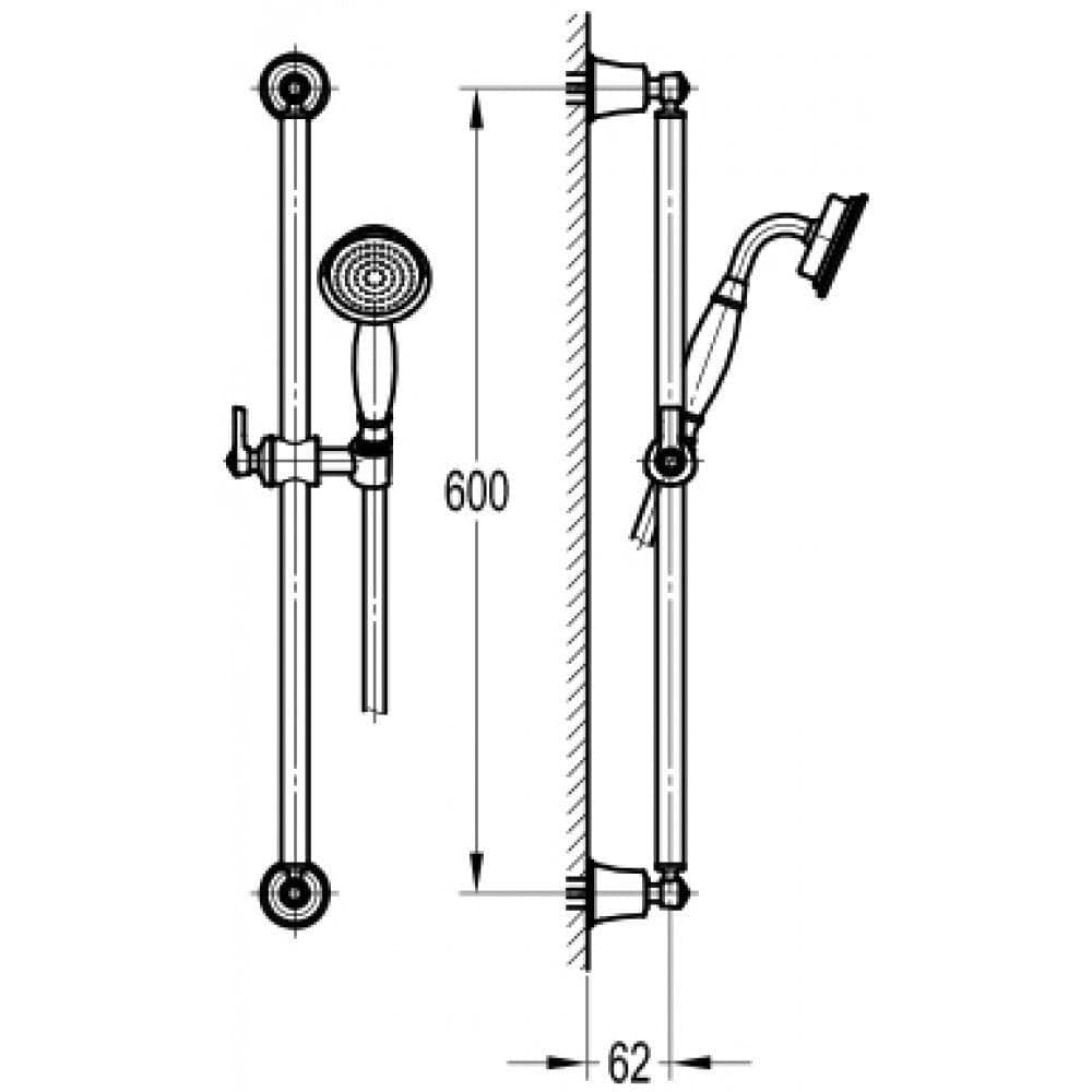 Flova Shower Riser Rail Flova Liberty Slide Rail with Shower Set