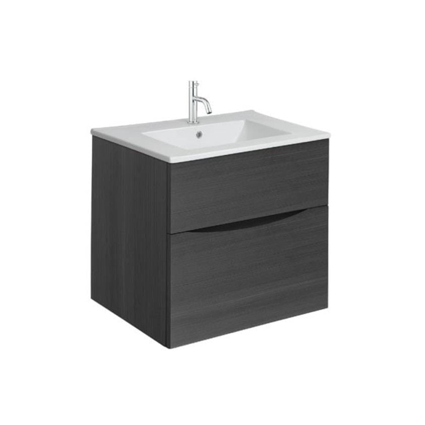 Crosswater Wall Mounted Vanity Unit Steelwood / 500mm Crosswater Glide II 2 Drawer Vanity Unit with Basin