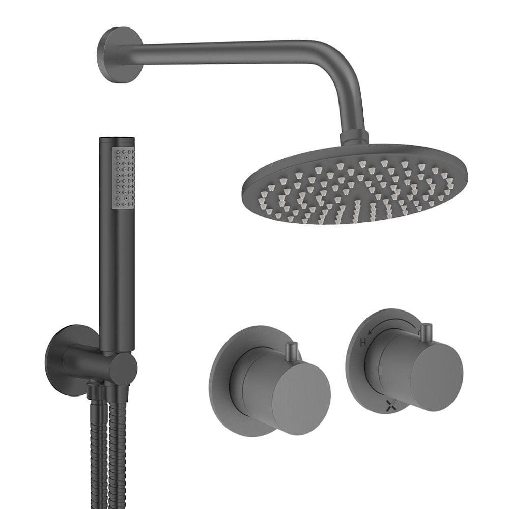 UK Bathroom Store Concealed Shower Set Crosswater Module Shower Set 1 with Fixed Head and Pencil Handset