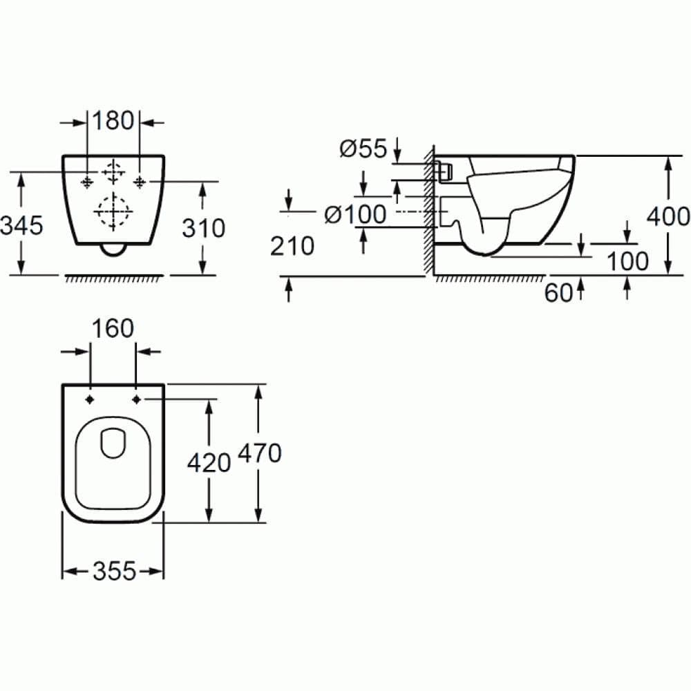 Imex Wall Hung Toilet Imex Essence Wall Hung Short Projection Toilet with Soft Close Seat
