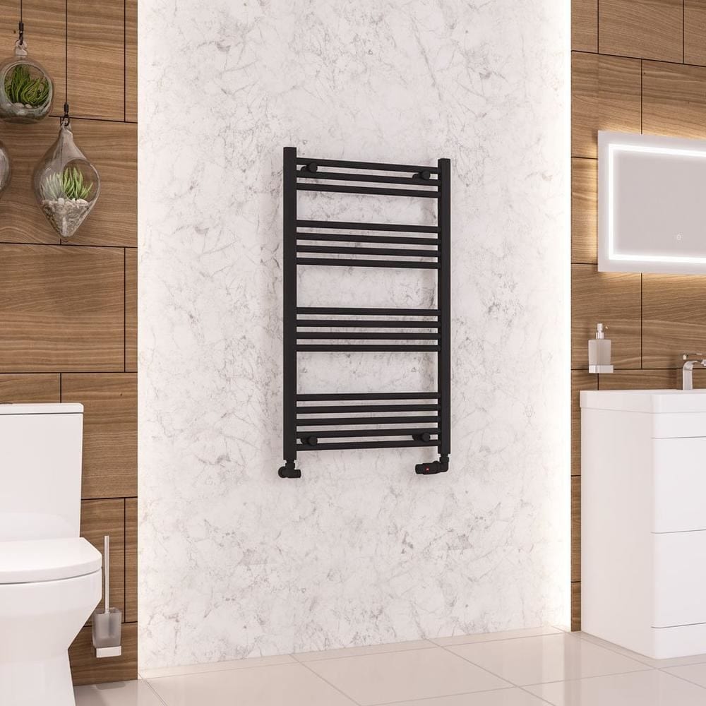 Eastbrook Wendover Straight Vertical Heated Towel Rail in Matt Black
