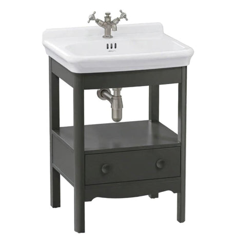 Burlington Floor Standing Vanity Unit Ashbee Grey / 3 Hole Burlington Guild Floor Standing 620mm Vanity Unit with Basin