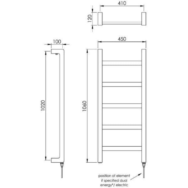 Vogue Designer Towel Radiators Vogue Boxa Straight Designer Towel Radiator in Chrome