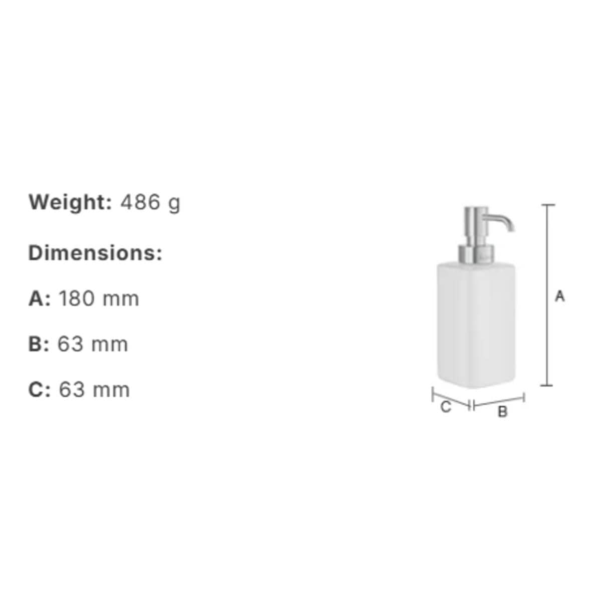 Smedbo Soap Dispenser Smedbo Ice Freestanding Square Soap Dispenser in Chrome