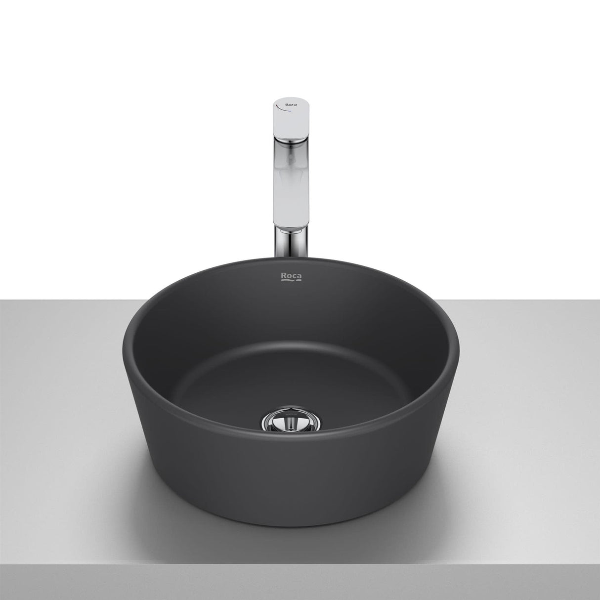 Roca Countertop Basin Matt Black Roca Optica Round Countertop Basin