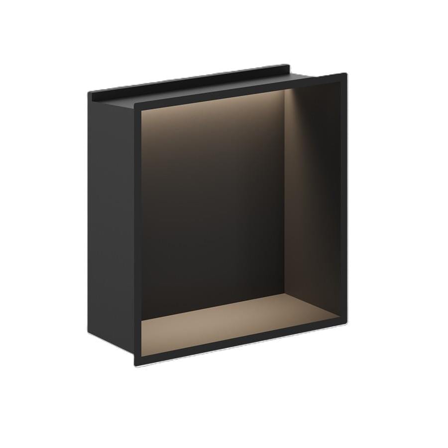 Crosswater Shelf Matt Black Crosswater Square Shower Niche with LED - 305 x 305mm