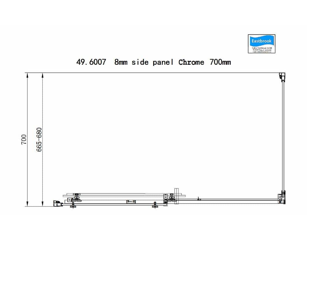 Eastbrook Side Panel Eastbrook Corniche 2000 8mm Side Panel for Sliding Doors