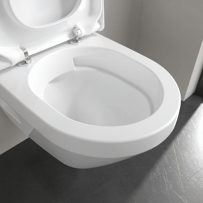 Villeroy & Boch Wall Hung Toilet Villeroy & Boch Architectura Compact Wall Hung Rimless Toilet with TwistFlush and Soft Close Seat