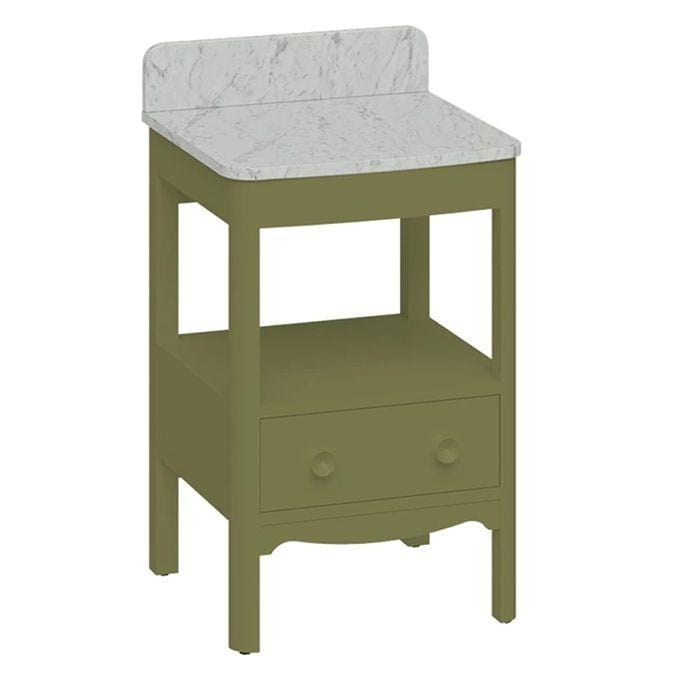 Burlington Floor Standing Vanity Unit Carlyle Green / Carrara Burlington Guild Floor Standing 560mm Vanity Unit with Worktop