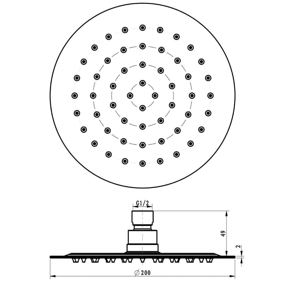 Villeroy & Boch Concealed Shower Set Villeroy & Boch Complete Concealed Shower Set with Round 200mm Shower Head and Handset in Chrome