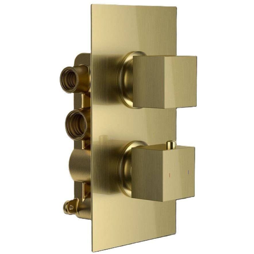 Aquarius Bathrooms Concealed Shower Set Aquarius RainLux Square 2 Outlet Shower Bundle