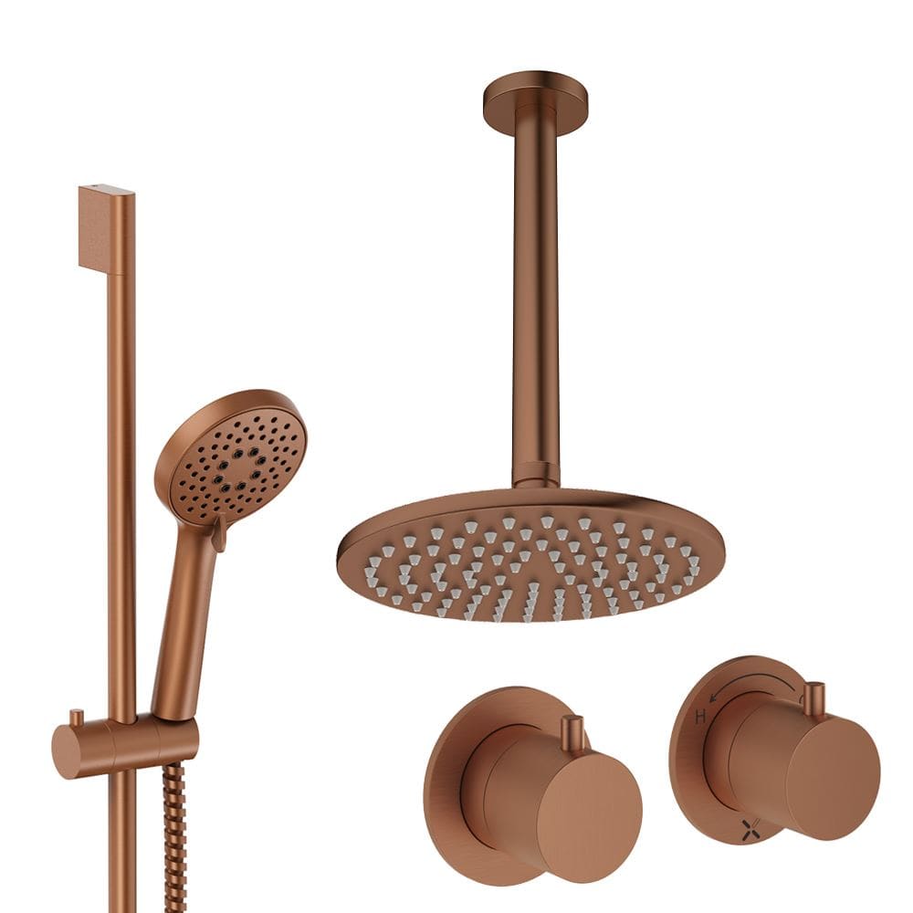 UK Bathroom Store Concealed Shower Set Crosswater Module Shower Set 2 with Riser Rail Kit and Overhead Shower