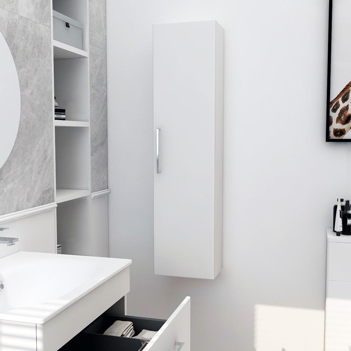 Imex Storage Unit Matt White Imex Croma Single Door Wall Mounted Storage Unit